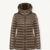 Fitted iridescent down jacket with hood - Image 4