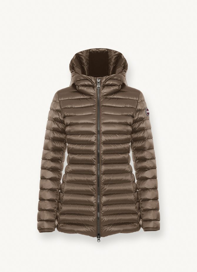 Fitted iridescent down jacket with hood - Image 4