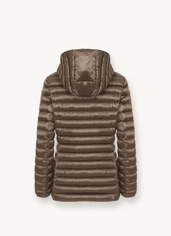 Fitted iridescent down jacket with hood - Image 5