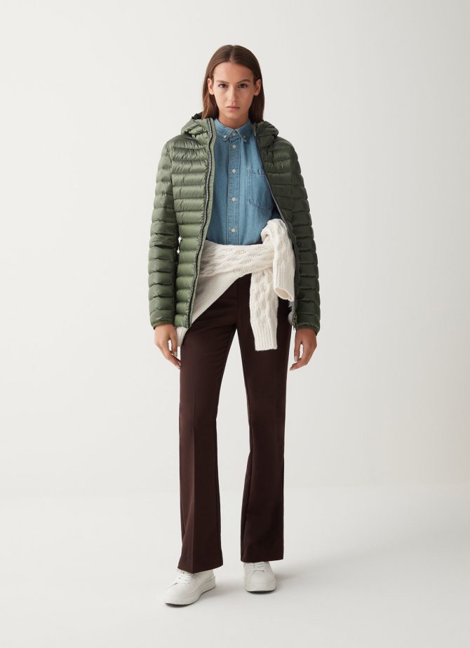 Fitted iridescent down jacket with hood - Image 2