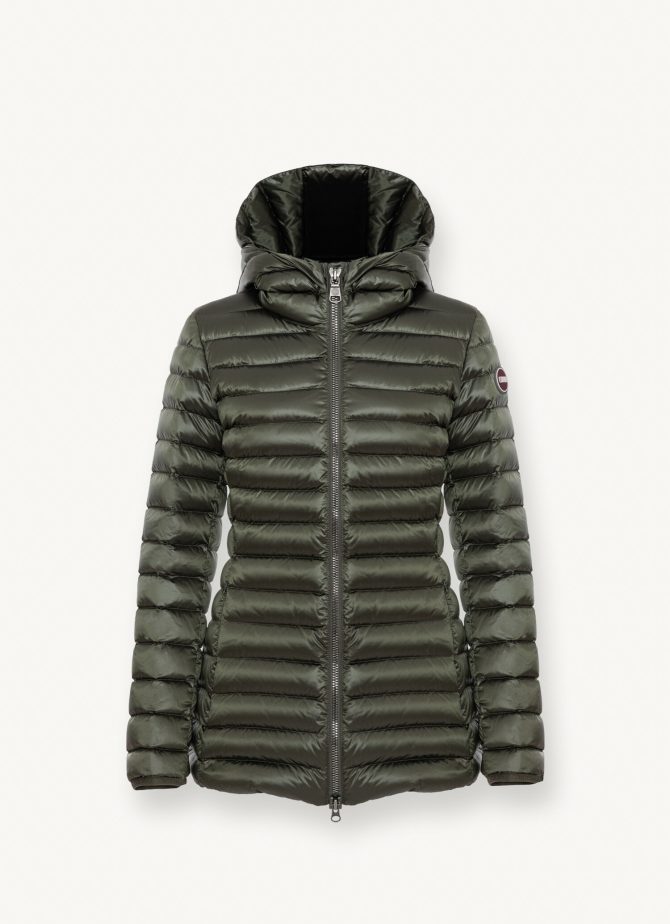 Fitted iridescent down jacket with hood - Image 4