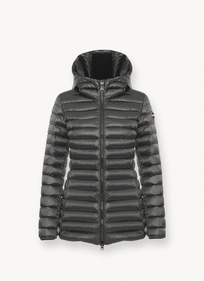Fitted iridescent down jacket with hood - Image 4