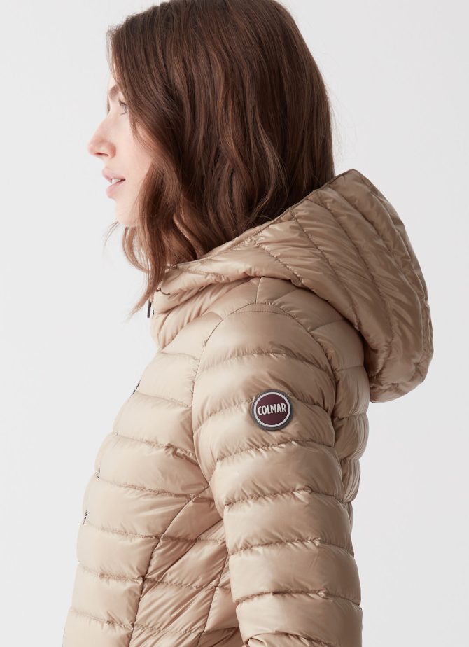 Fitted iridescent down jacket with hood - Image 3