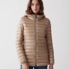 Fitted iridescent down jacket with hood - Image 2