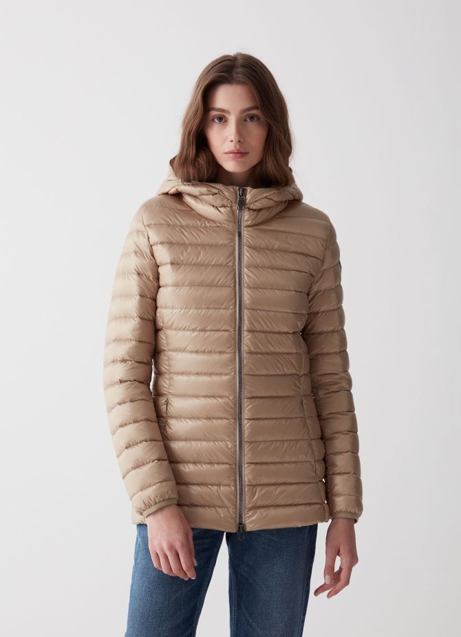Fitted iridescent down jacket with hood - Image 2