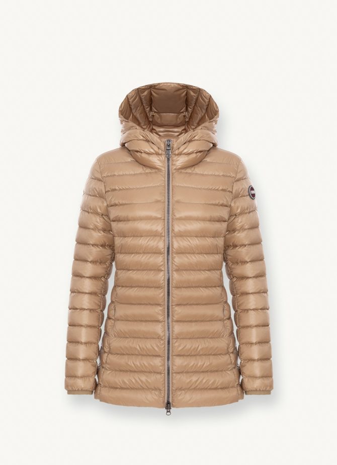 Fitted iridescent down jacket with hood - Image 4