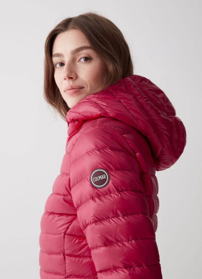 Fitted iridescent down jacket with hood - Image 3