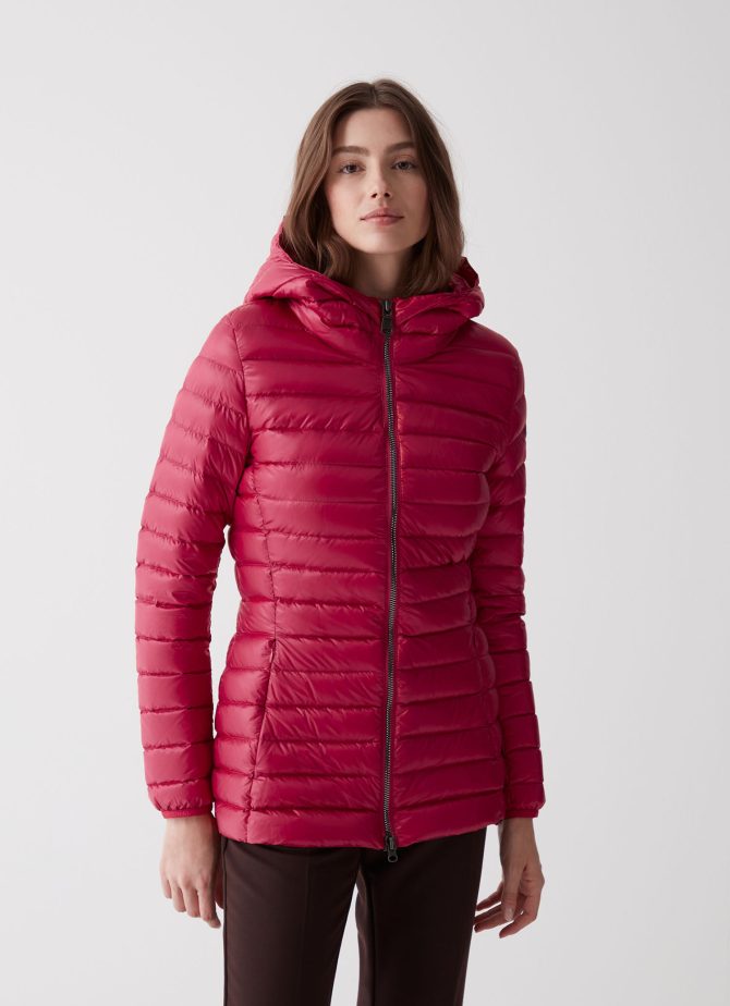 Fitted iridescent down jacket with hood - Image 2
