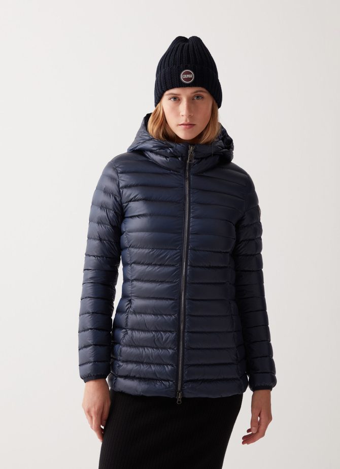 Fitted iridescent down jacket with hood - Image 3