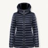 Fitted iridescent down jacket with hood - Image 4