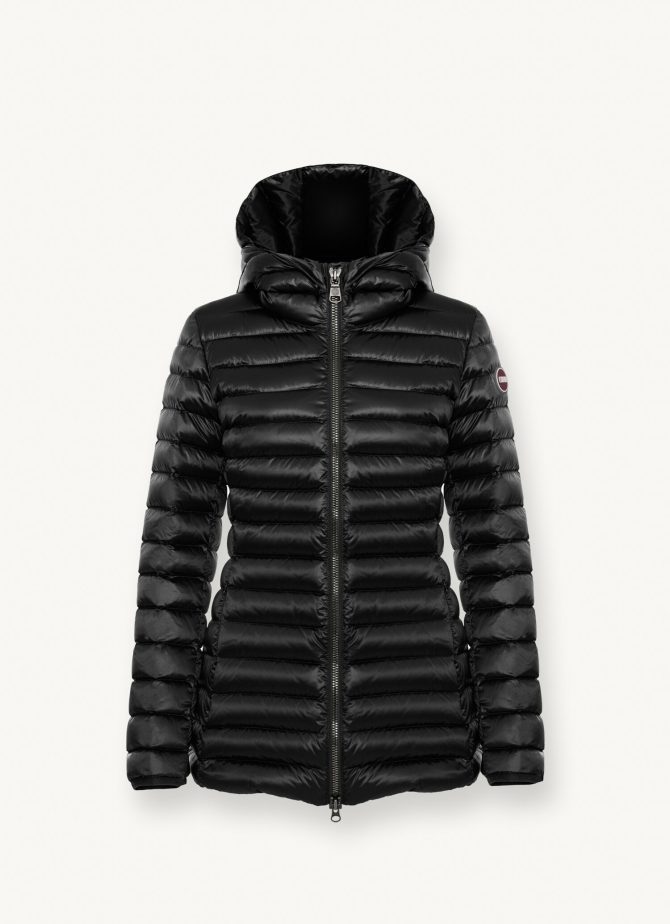 Fitted iridescent down jacket with hood - Image 4
