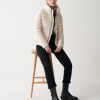 Down jacket with ribbed knit cuffs