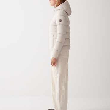 Stretch down jacket with hood