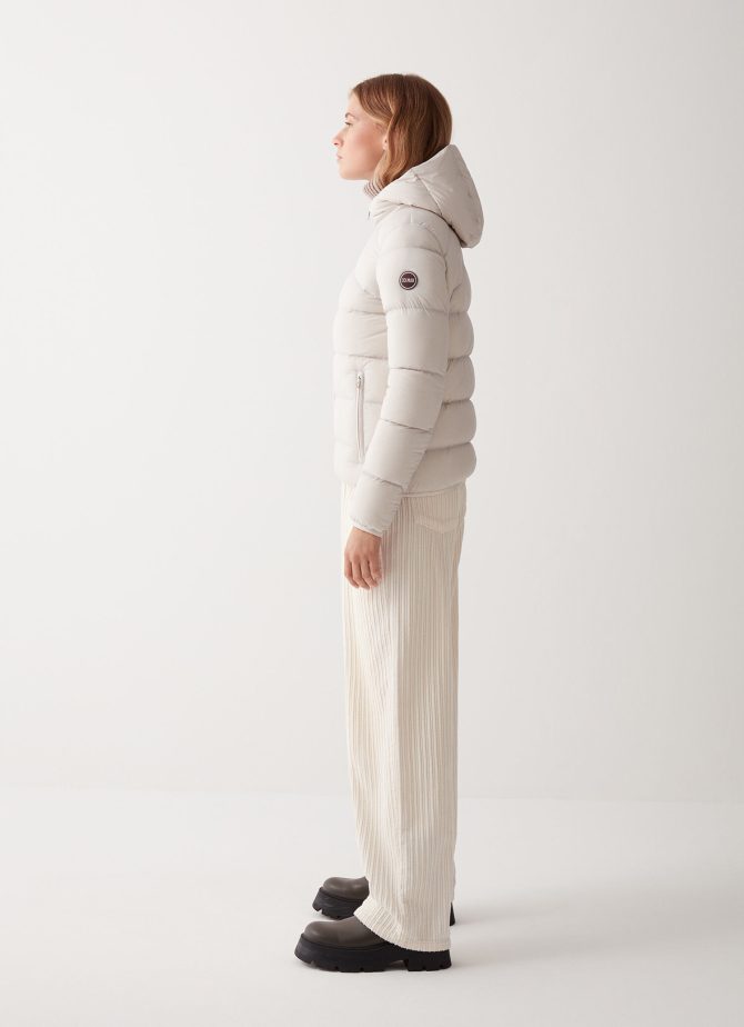 Stretch down jacket with hood