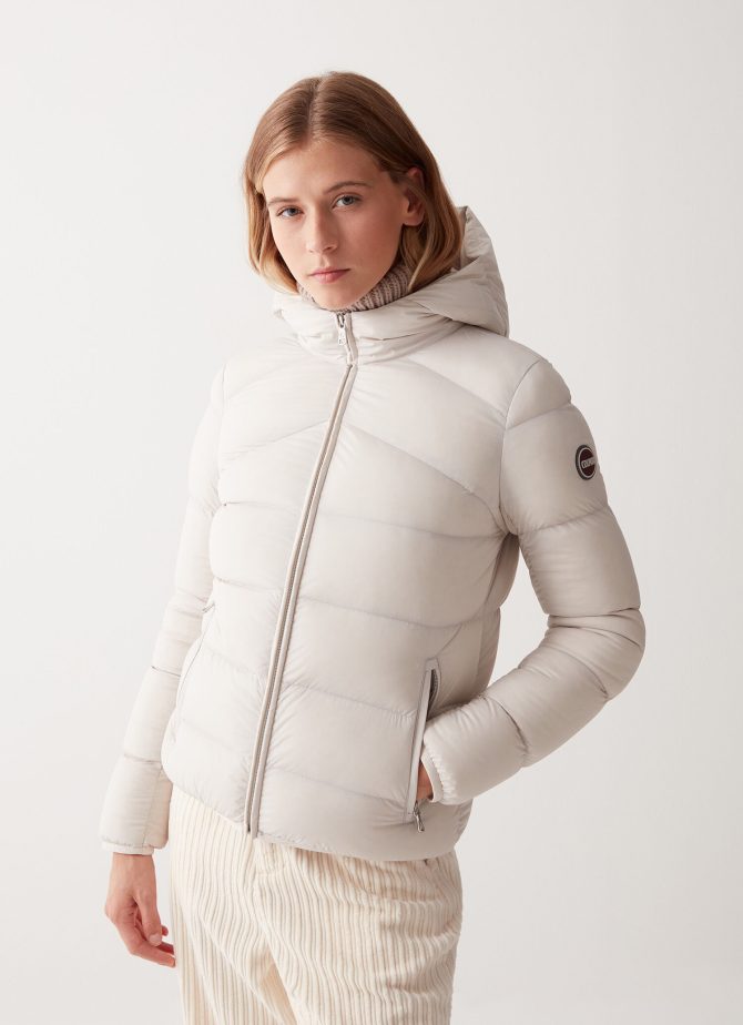 Stretch down jacket with hood - Image 2