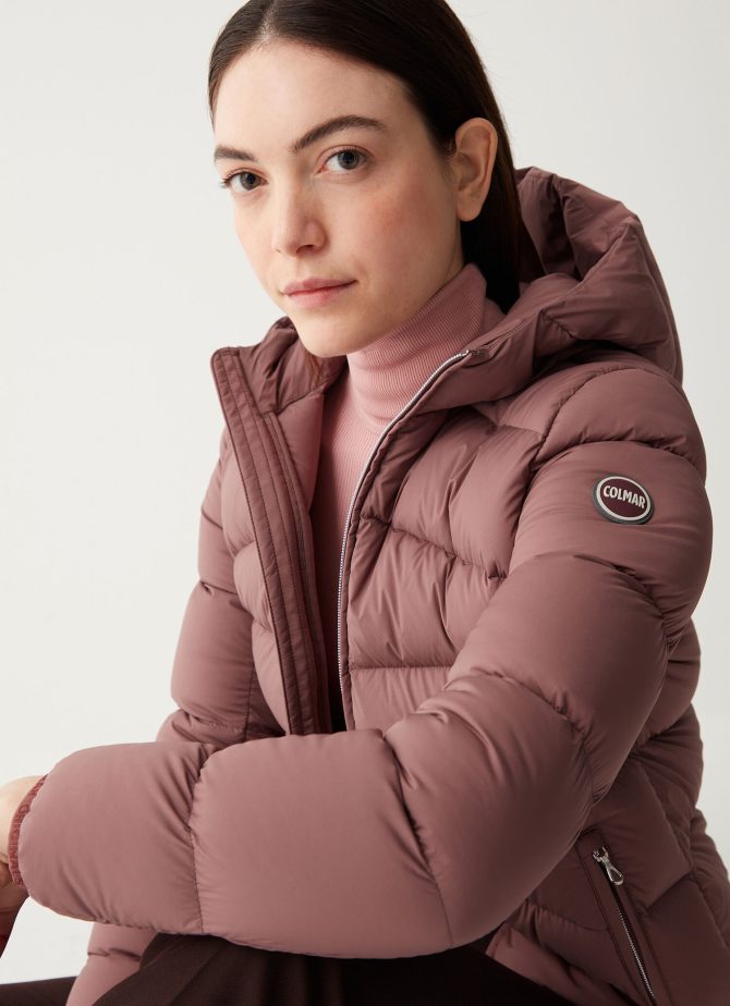 Stretch down jacket with hood