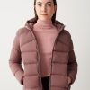 Stretch down jacket with hood - Image 2