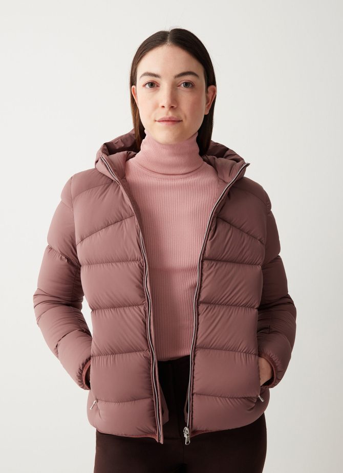 Stretch down jacket with hood - Image 2