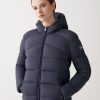 Stretch down jacket with hood - Image 3