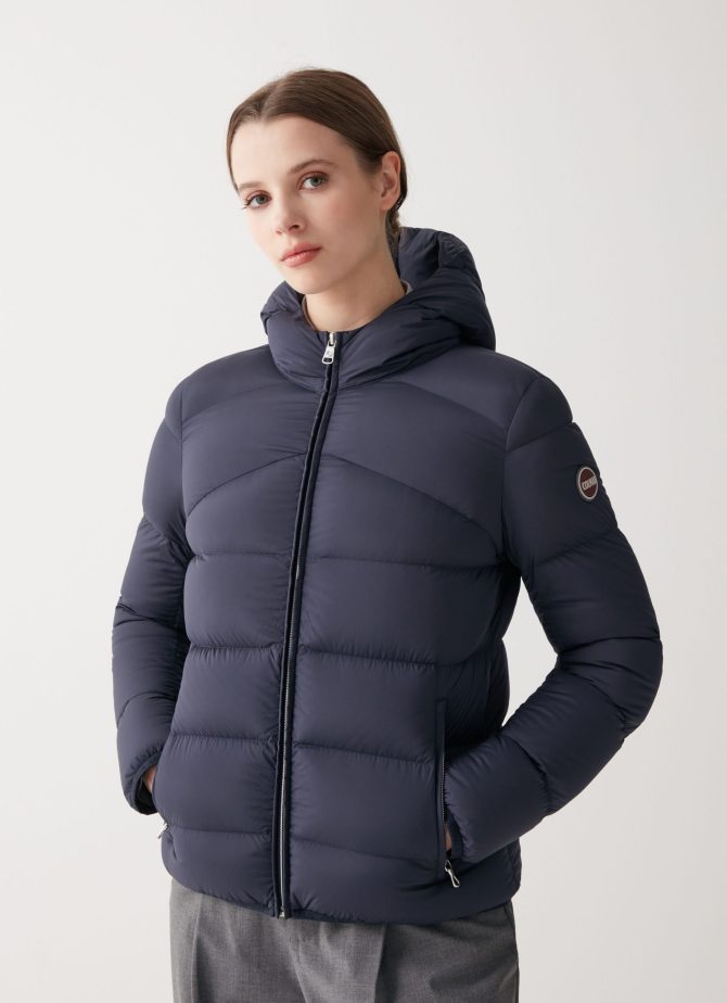 Stretch down jacket with hood - Image 3
