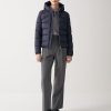 Stretch down jacket with hood