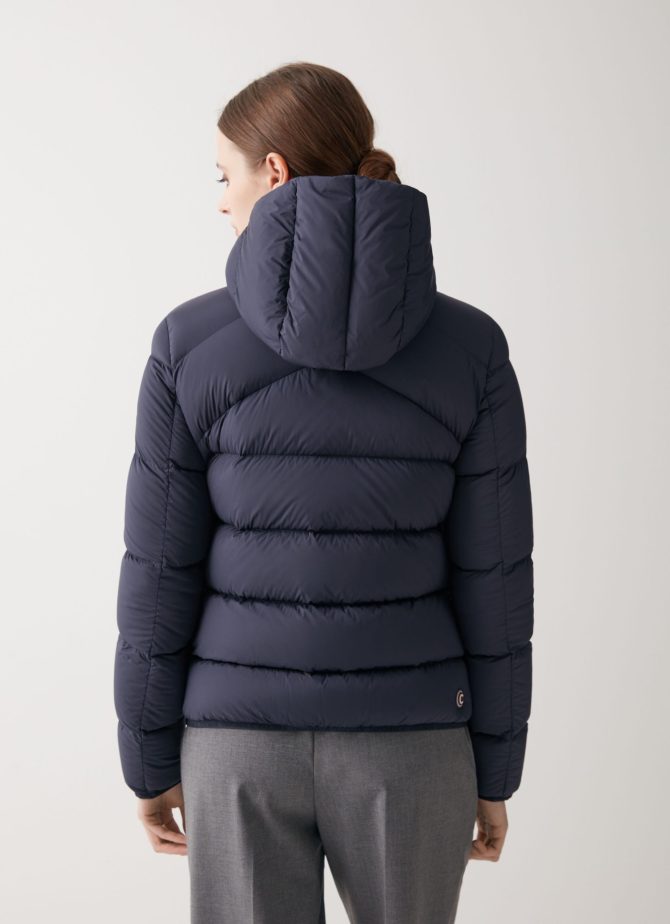 Stretch down jacket with hood - Image 2