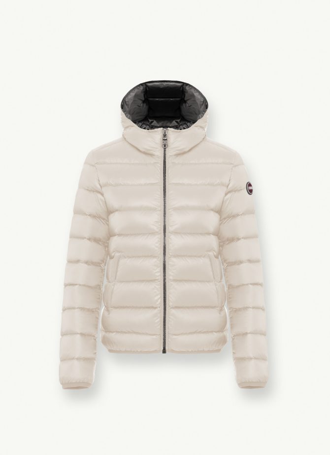 Iridescent down jacket with fixed hood - Image 4