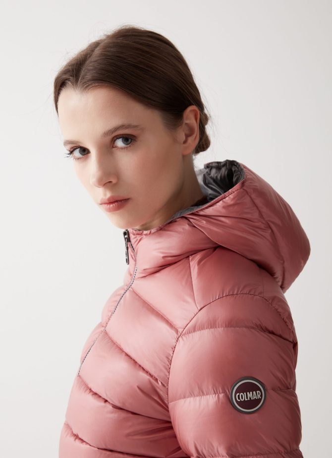 Iridescent down jacket with fixed hood - Image 3