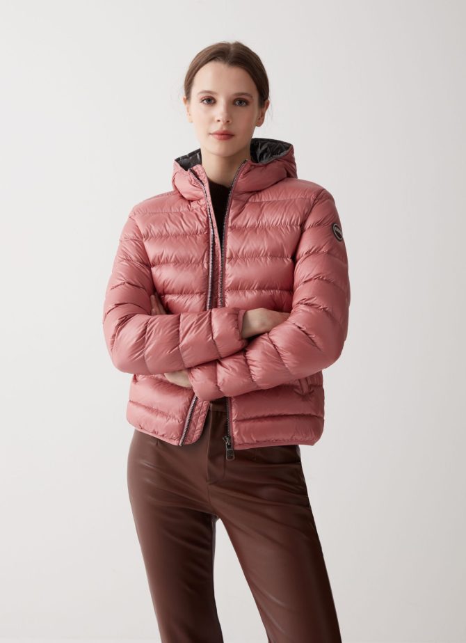 Iridescent down jacket with fixed hood - Image 2