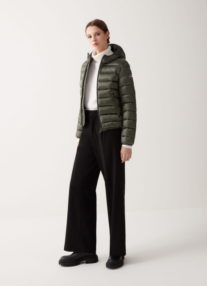 Iridescent down jacket with fixed hood - Image 2