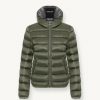 Iridescent down jacket with fixed hood - Image 4
