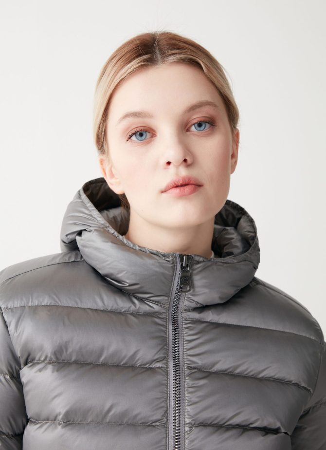 Iridescent down jacket with fixed hood - Image 2