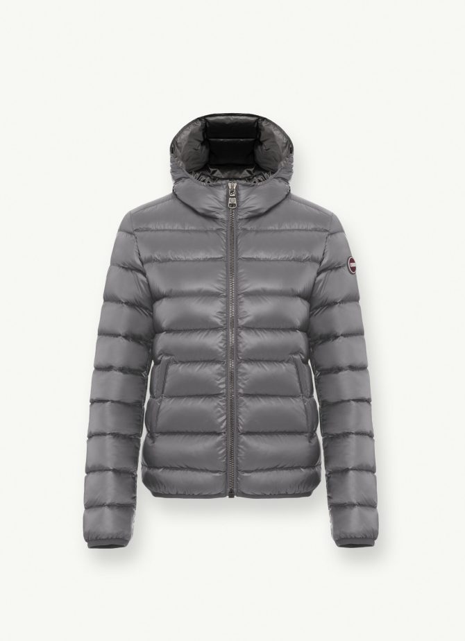 Iridescent down jacket with fixed hood - Image 4
