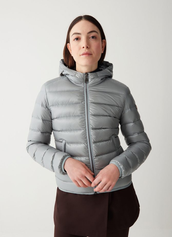 Iridescent down jacket with fixed hood - Image 2