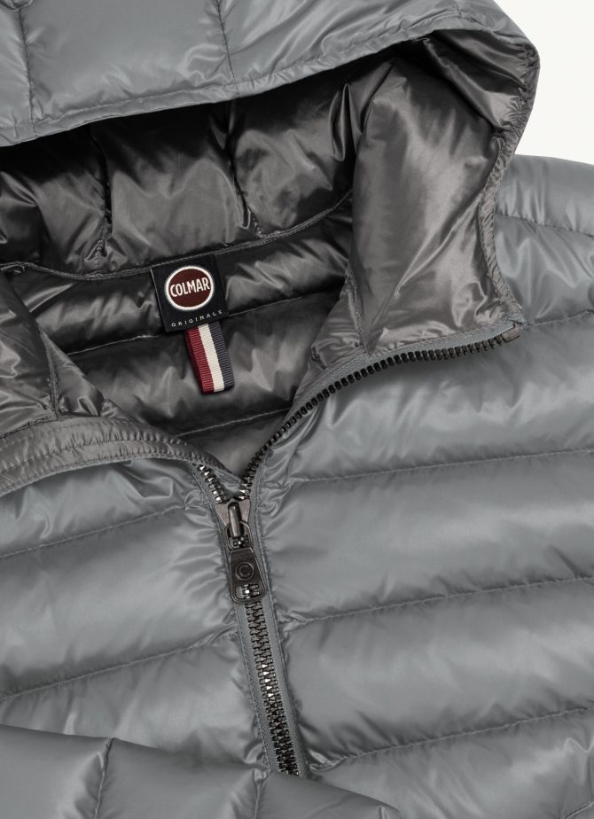 Iridescent down jacket with fixed hood - Image 6