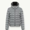 Iridescent down jacket with fixed hood - Image 4