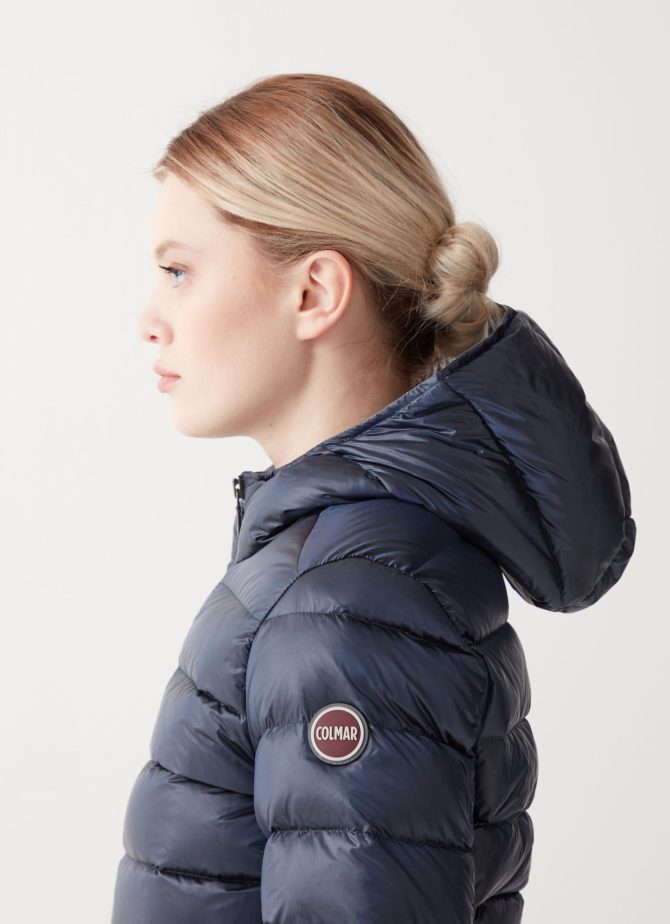Iridescent down jacket with fixed hood - Image 3