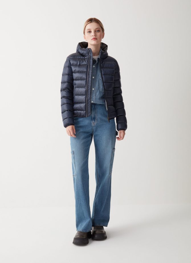 Iridescent down jacket with fixed hood - Image 2