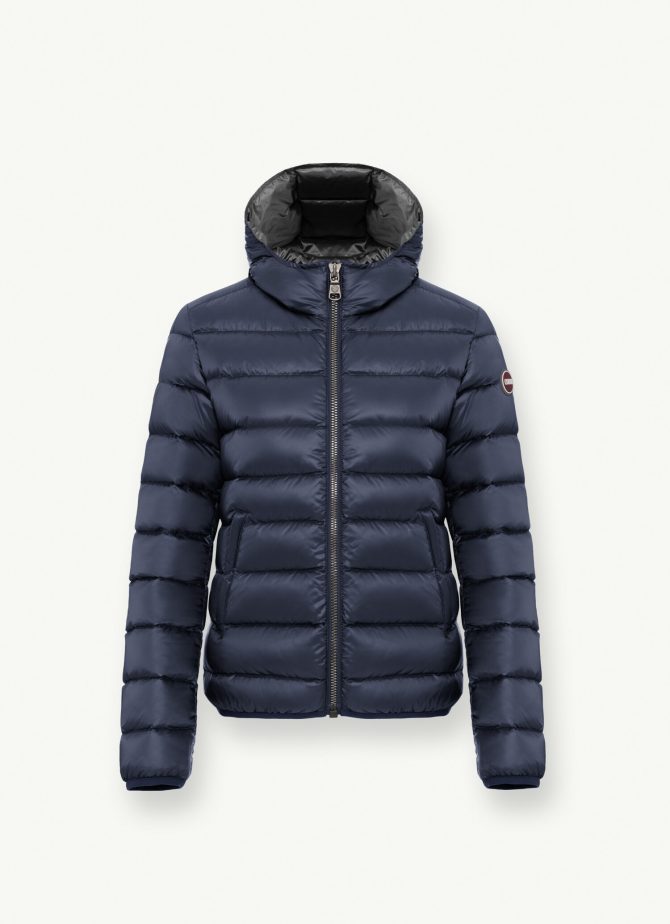 Iridescent down jacket with fixed hood - Image 4