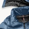 Long iridescent down jacket with detachable hood - Image 6