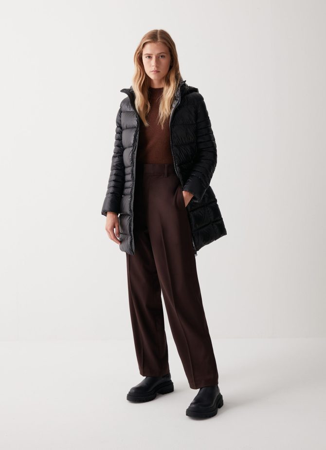 Long iridescent down jacket with detachable hood - Image 3