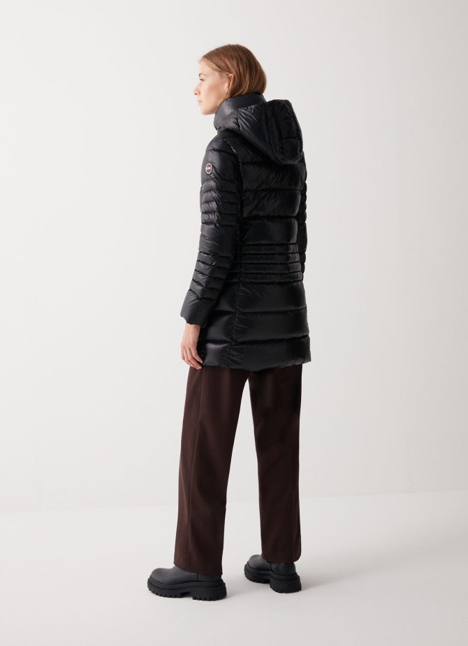 Long iridescent down jacket with detachable hood - Image 2