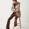 Longline iridescent recycled fabric down jacket