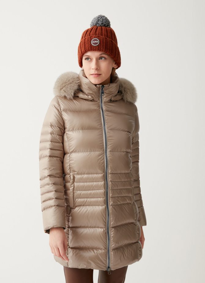 Longline iridescent recycled fabric down jacket - Image 2