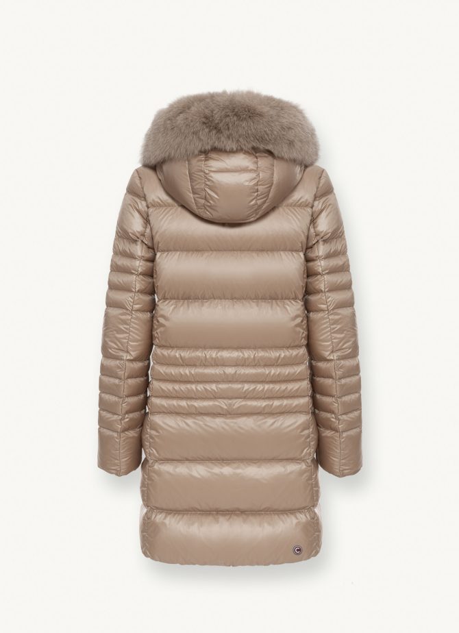 Longline iridescent recycled fabric down jacket - Image 5
