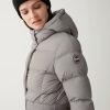 Long, stretch down jacket with belt - Image 2