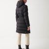Long, stretch down jacket with belt - Image 3