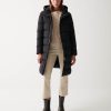 Long, stretch down jacket with belt - Image 2