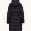 Long, stretch down jacket with belt - Image 5