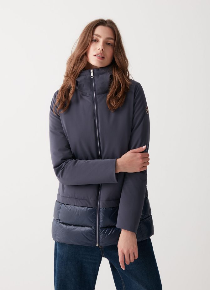 Long down jacket in 3-layer fabric